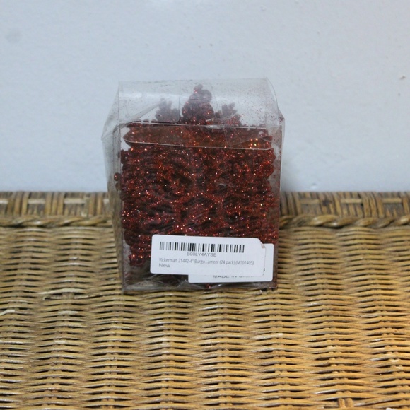 Vickerman Burgundy Snowflake Ornament. Sz. 4". 24 count. - Picture 5 of 6